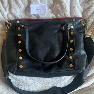 Hammitt Black and Gold Shoulder Bag with Studded Details